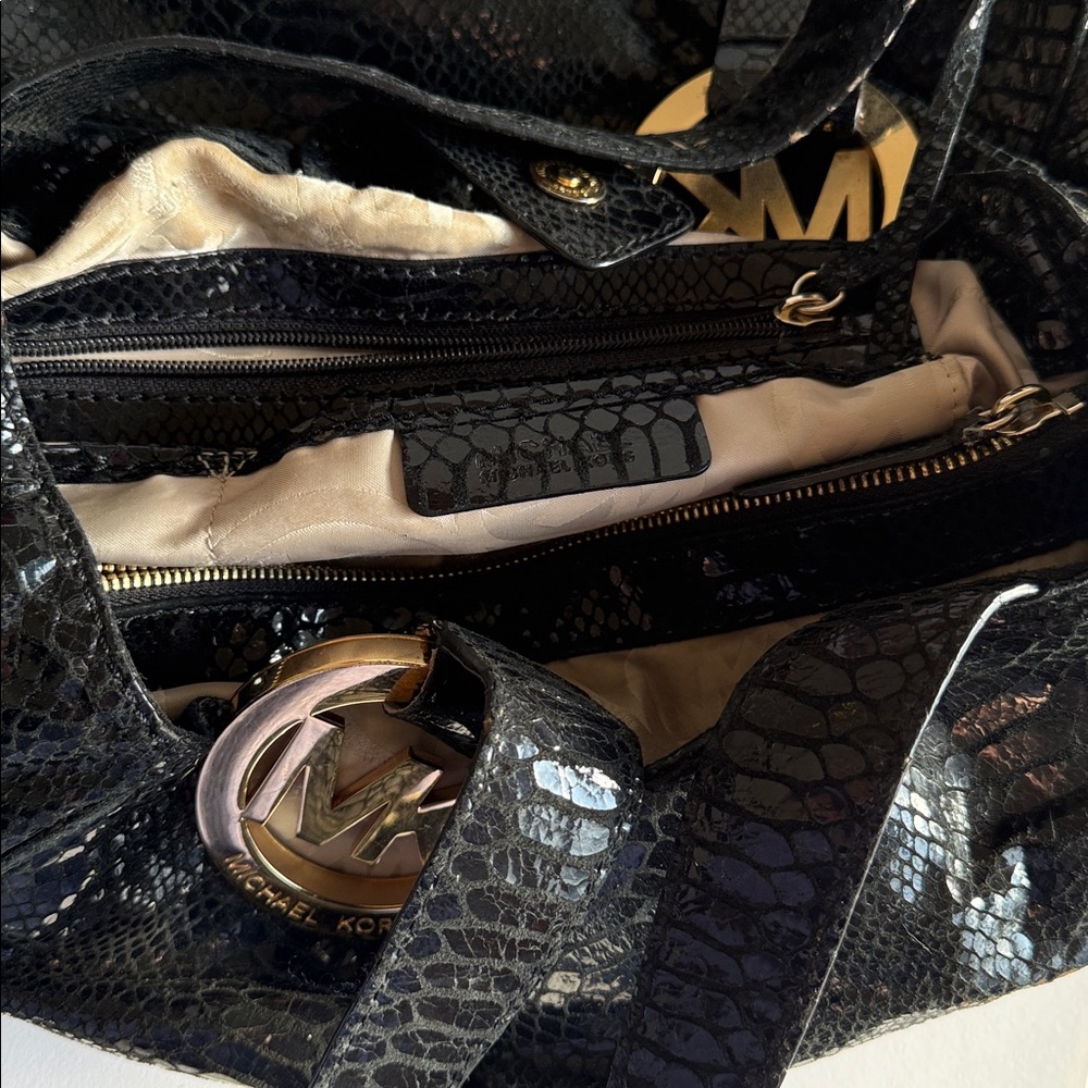Michael Kors Black Python Handbag - image 3